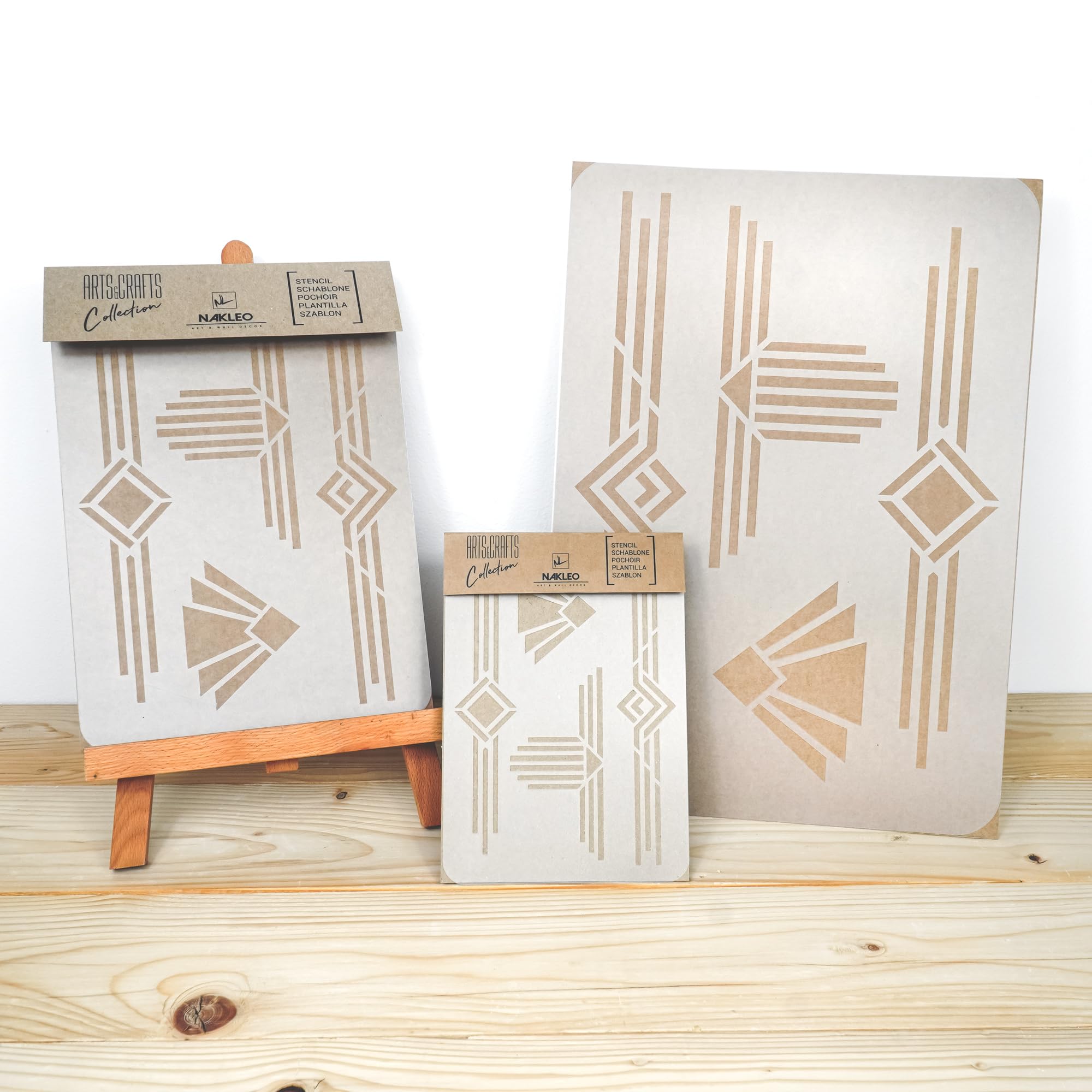 NAKLEO Painting Stencil for Crafts A4 21x30cm, Art Deco Frames Borders Pattern - Image 4