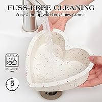 Vista 6 de 8 Inch Silicone Heart Shaped Cake Pans Small Heart Cake Pan Set Nonstick Silicone Heart Molds for Baking (2 Pcs, Cream)