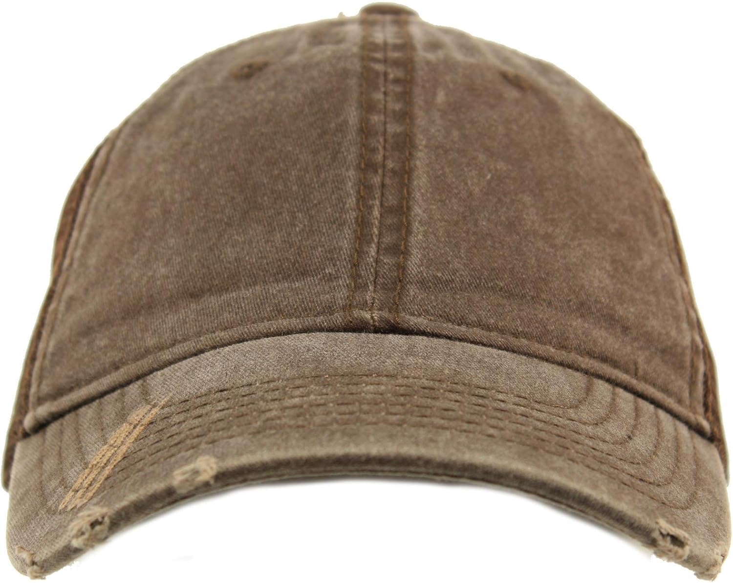 Unisex Distressed Low Profile Trucker Mesh Summer Baseball Sun Cap Hat Brown