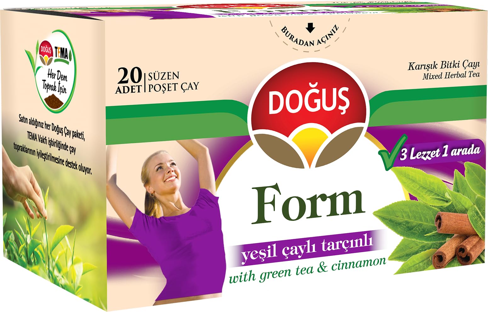 Doğuş Tarçın Karanfilliye Yeşil Çay Süzen Poşet 20-1.75G