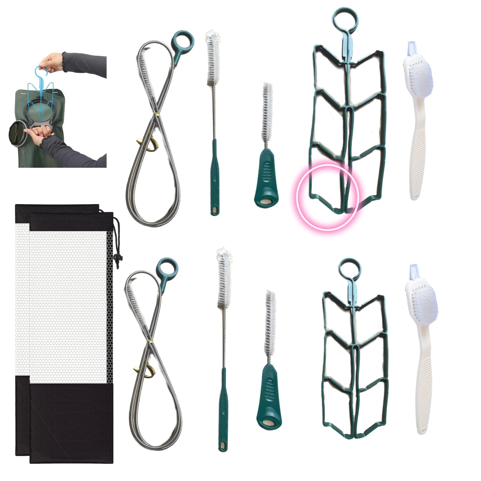 Kit de limpieza de vejiga de agua, tabletas de limpieza de vejiga, secador de vejiga, hecho de acero inoxidable 304