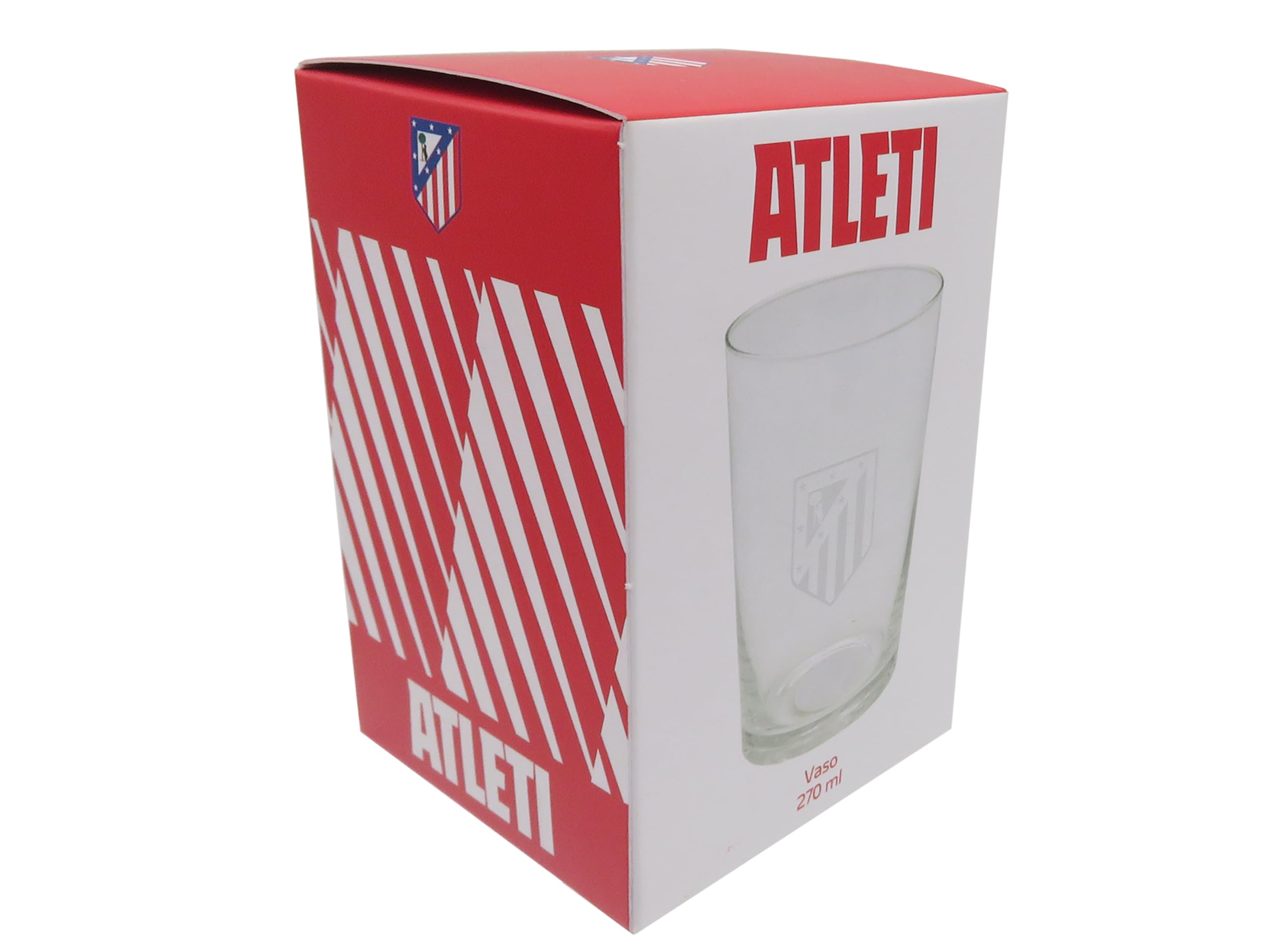 CYPBRANDS Atlético de Madrid Bicchiere da acqua resistente lavabile in lavastoviglie adatto microonde Prodotto ufficiale