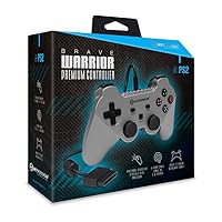 Vista 2 de Hyperkin - “Brave Warrior" Premium Wired Controller for Playstation (PS2) Console, Gamepad Controller - Silver