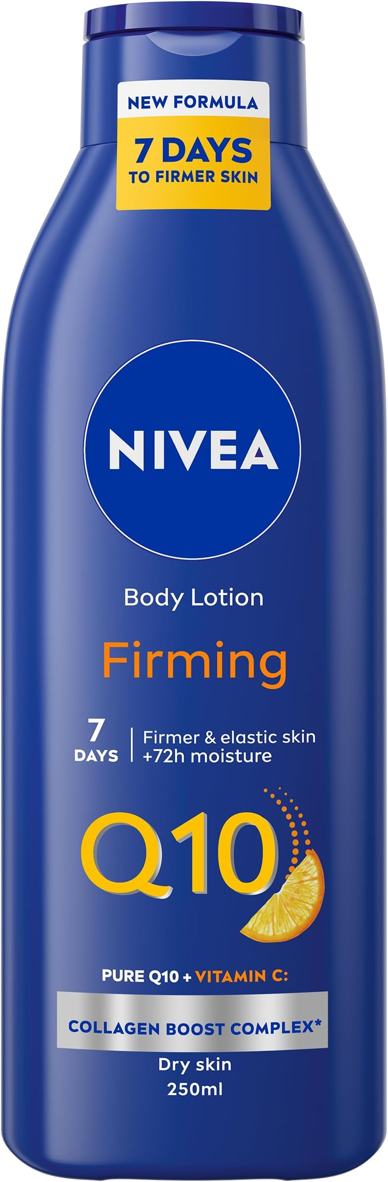 Q10 Firming Rich Body Lotion + Vitamin C (250ml), with Collagen Booster Complex, 72H NIVEA Moisturiser