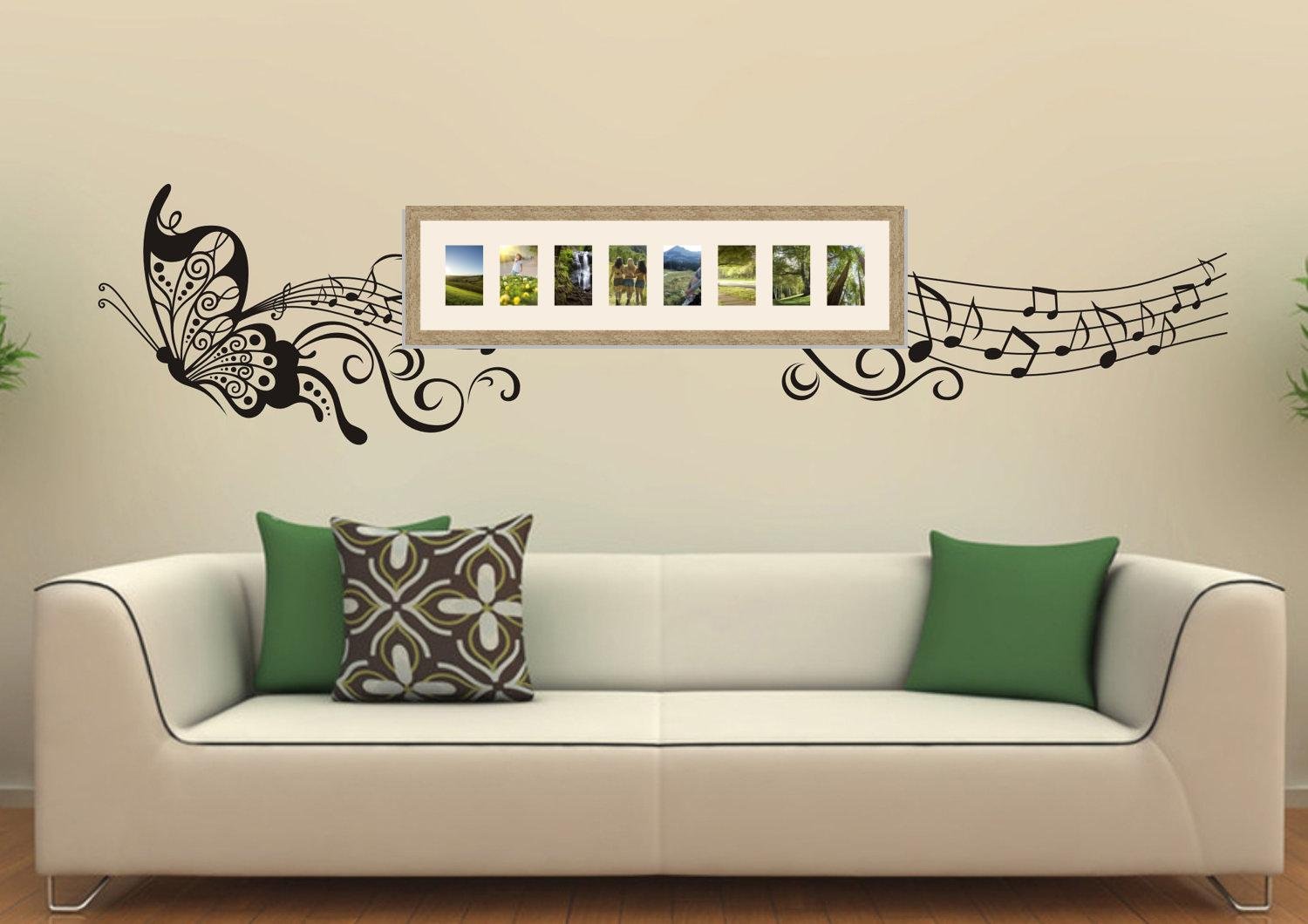 Cadres Photos pêle mêle multivues Chantilly 8 Photo(s) 10x15 Passe Partout, Cadre Photo Mural 108x25 cm Naturel Beige, 3.5 cm de Largeur