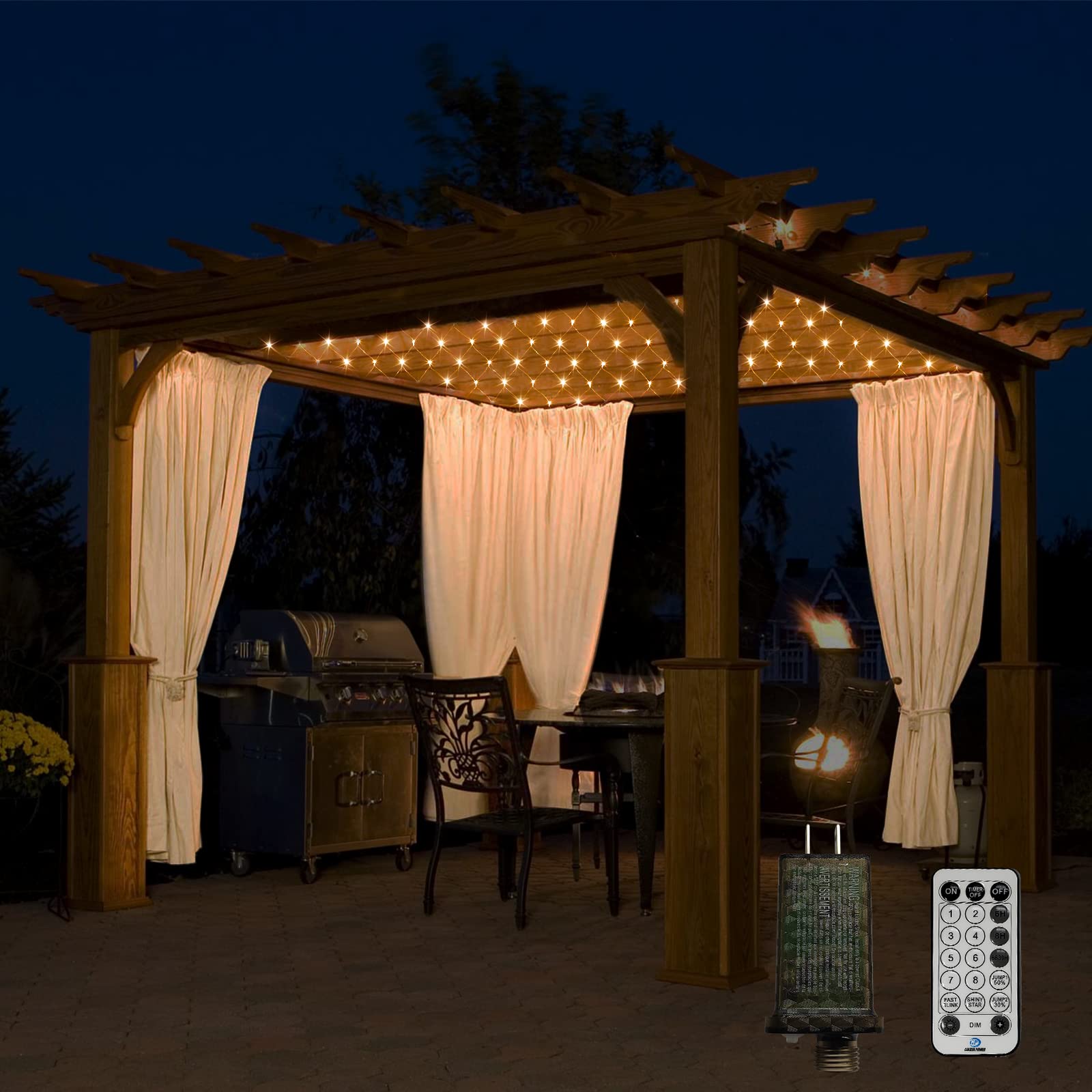 Snapklik.com : Anycosy Net Lights Outdoor,8ft X8ft 240 LED Gazebo Net Light