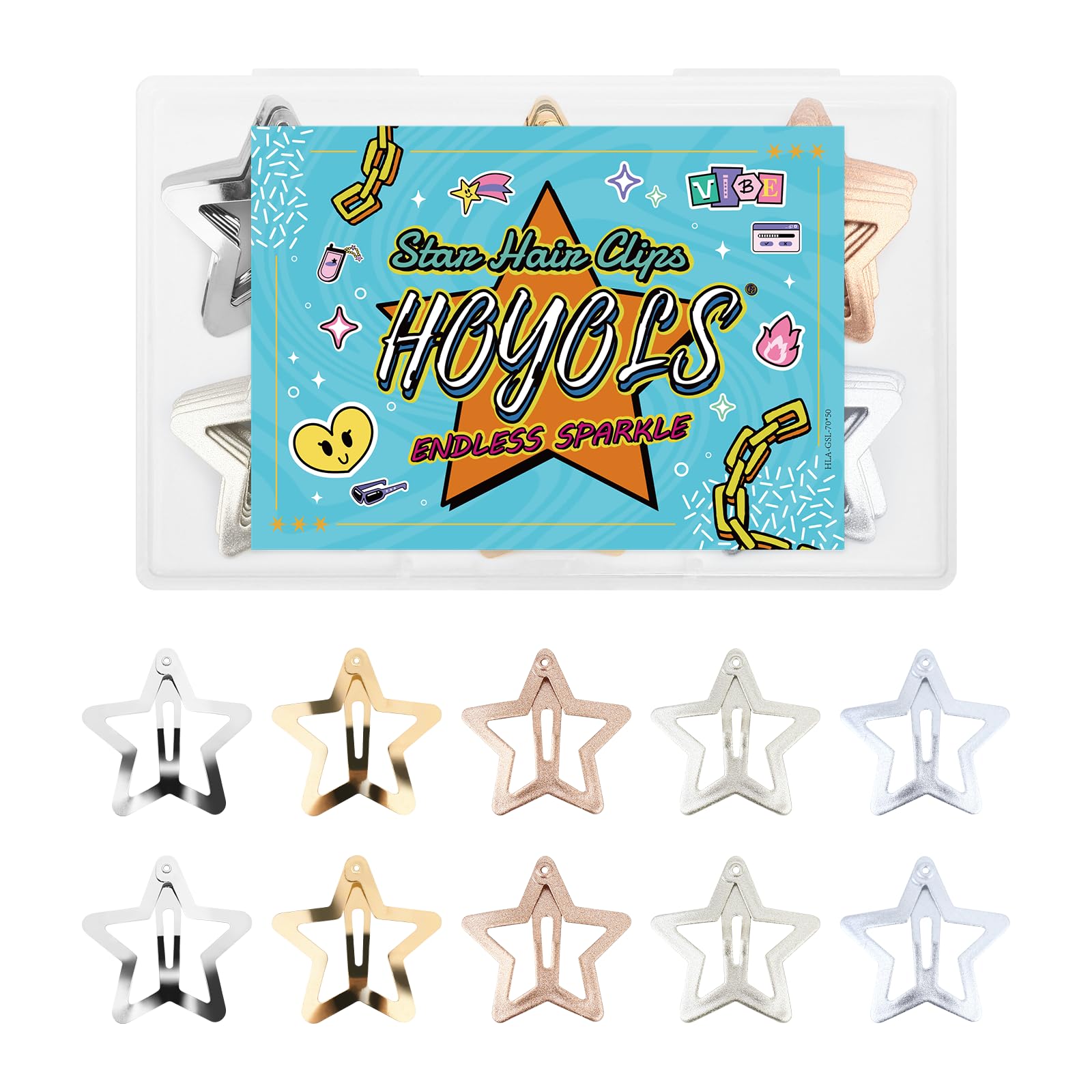 HOYOLS Mixed Star Hair Clips