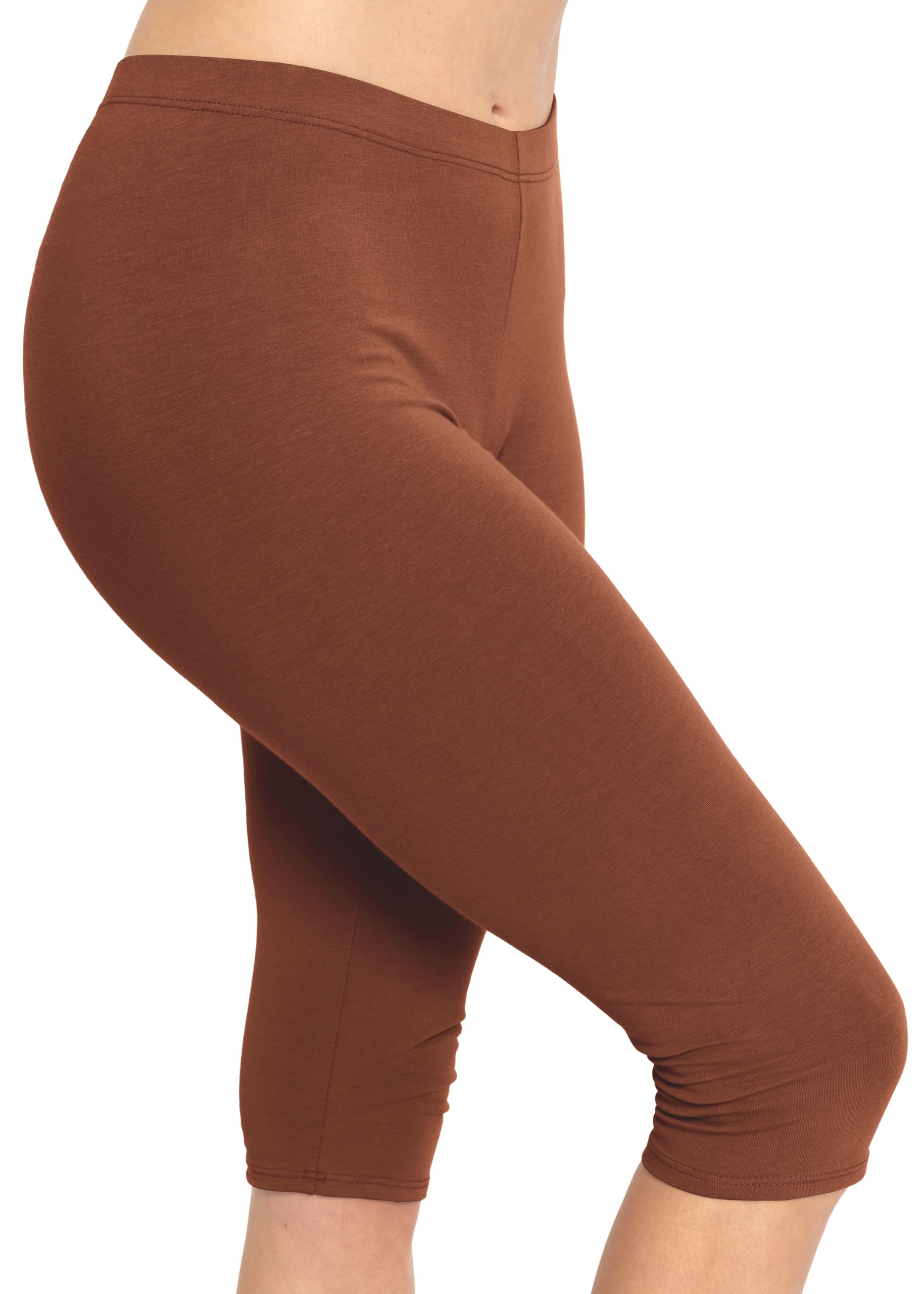STRETCH IS COMFORT Cotton Capri Leggings, Knee Length Pants, Plus Size