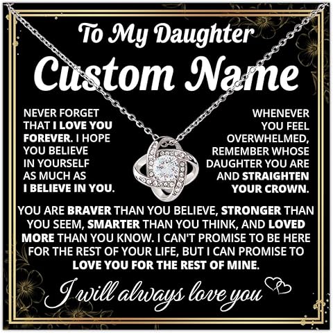 To My Daughter Necklace From Dad, Father Daughter Necklace Custom Name, Daughters G...