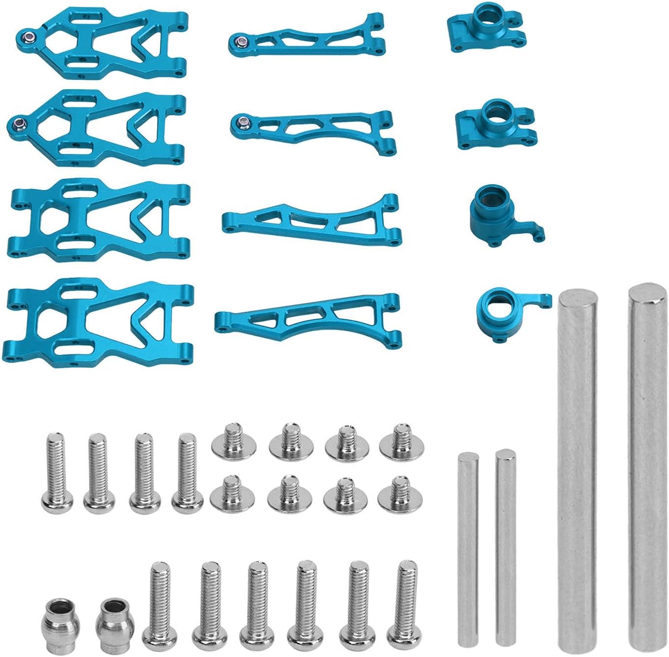 RC Upper Lower Suspension Arms, Aluminum Alloy Swing Arm Kit, RC Upgrade Spare Parts for SCY16101PRO 16102 1/16 Remote Control Car (Blue)