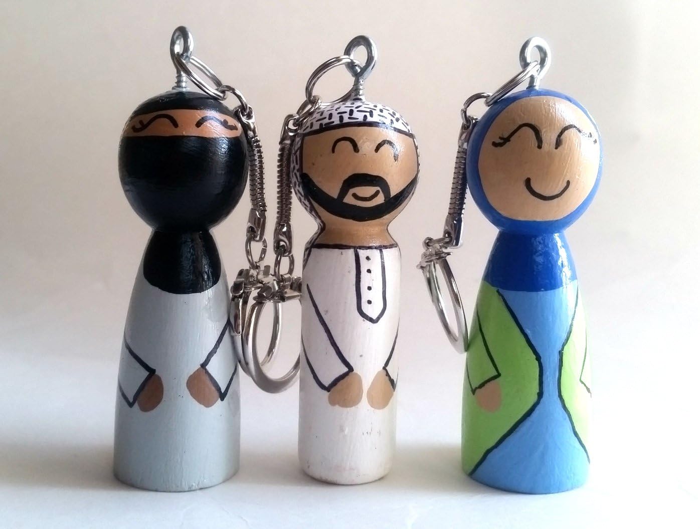 Islamic Keychain/Muslim Doll Keychain/Arabic Palestine Keychain/Zipper Pull/Backpack Charm/Niqab keychain/Zipper charm/Key ring/Key charm