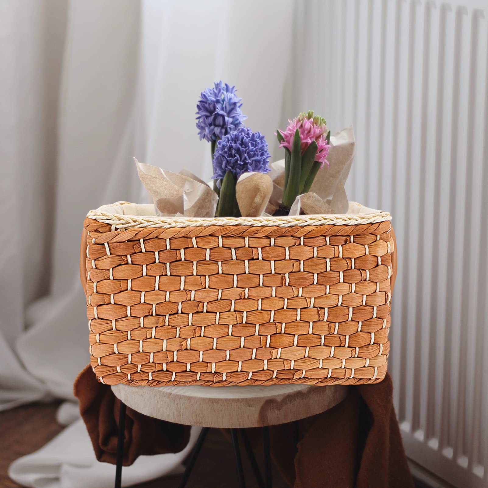 Zerodeko Panier Tressé Coton Boho – Corbeille Rangement Sans Couvercle – Organisateur Bureau, Salle De Bain, Déco