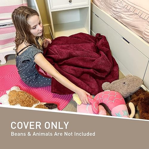 Miniatura 194 de Nobildonna - Funda para silla de puf (relleno sin relleno) de nido de pájaro para niños y adultos. Puf extra grande para almacenamiento de animales