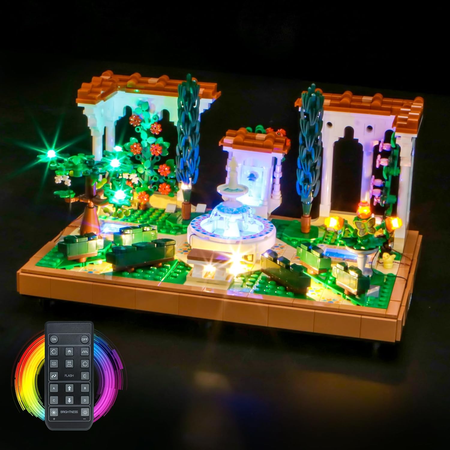BrickBling Light Compatible with Lego Icons Fountain Garden, LED Lighting Compatible with Lego 10359 (No Model Set) (Classic Version Light)