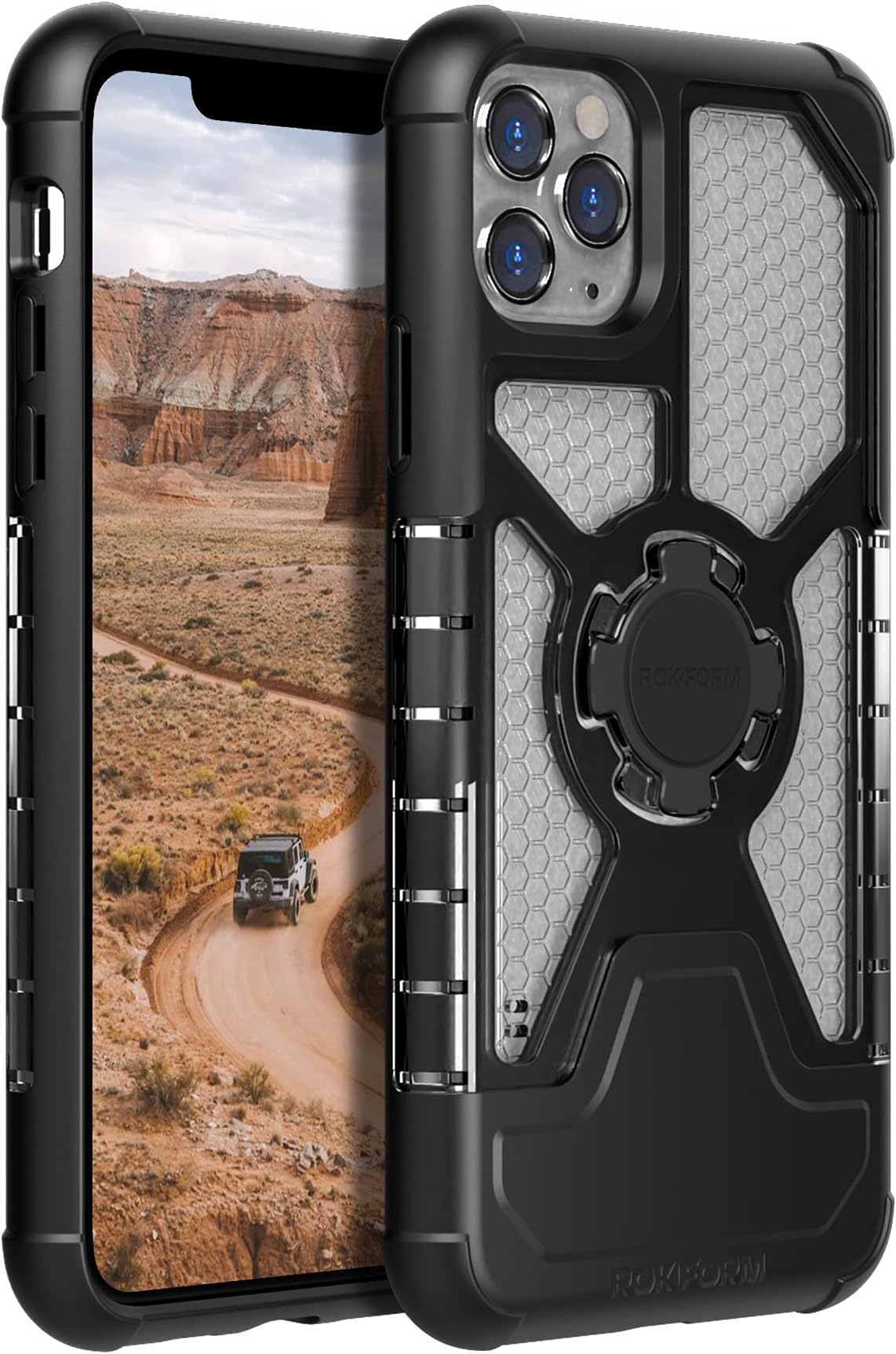 ROKFORM - iPhone 11 Pro Max Case, Clear Apple Cases, Magnetic iPhone Cover with RokLock Quad Tab Twist Lock, Dual Magnet, Drop Tested Armor, Slim Crystal Series (Clear) (306220P)