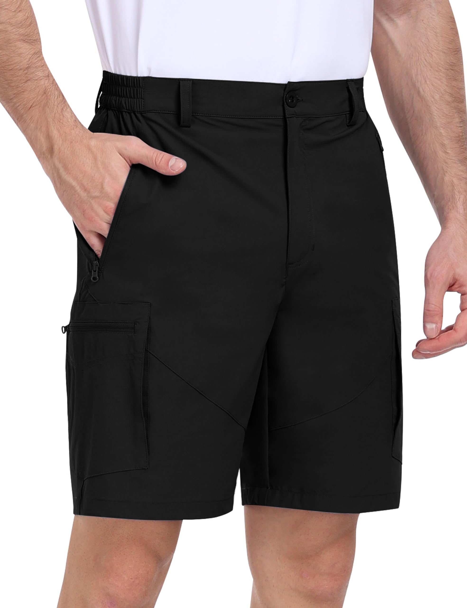 MoFiz Short Cargo Homme Short de Randonnée Pantalon Court de Sport Golf Léger Shorts Bermudas Séchage Rapide Extérieur Shorts de Trekking avec 5 Poches
