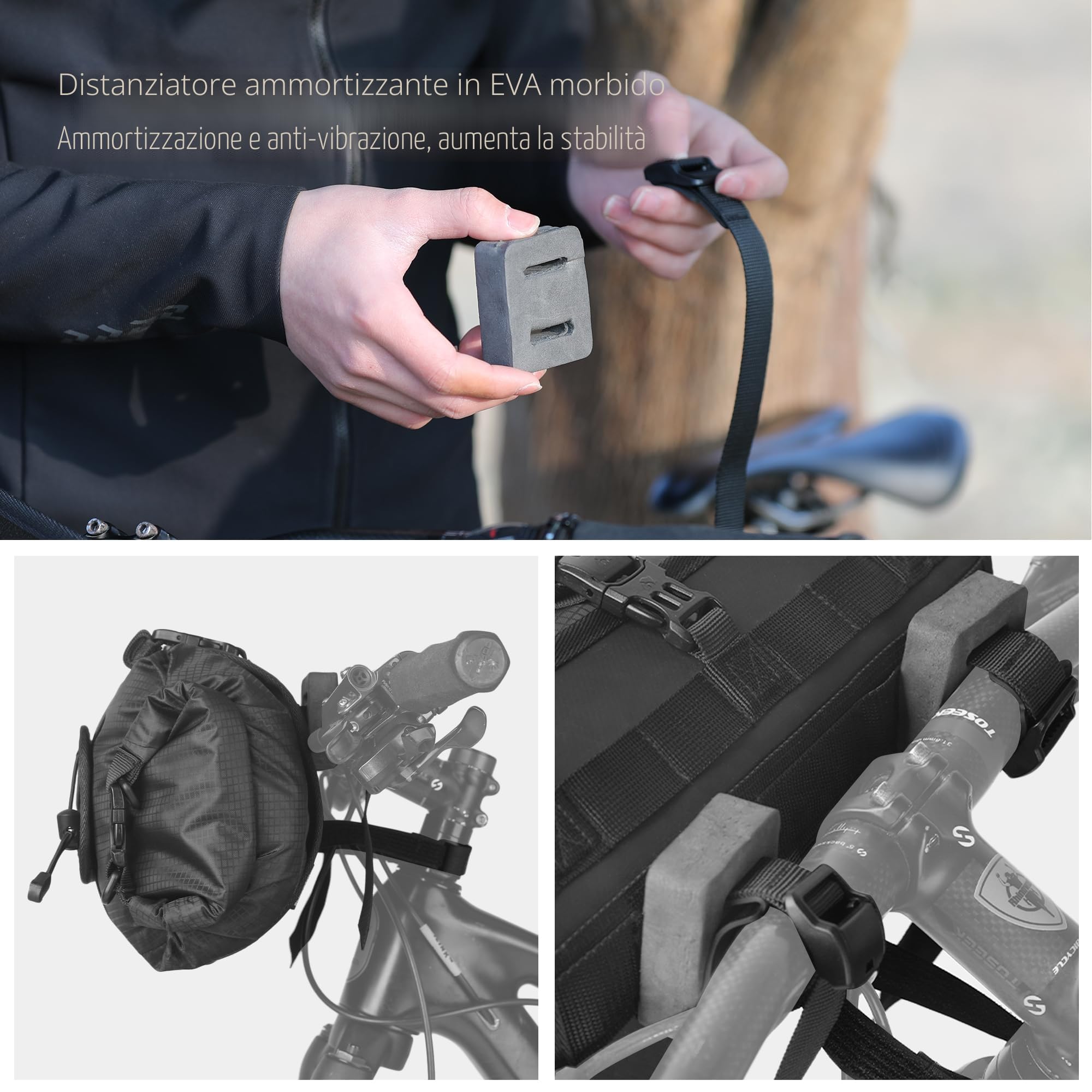 Rhinowalk Borsa impermeabile Dry Bag 12L anteriore per bicicletta a tracolla grande capacità per Bikepacking