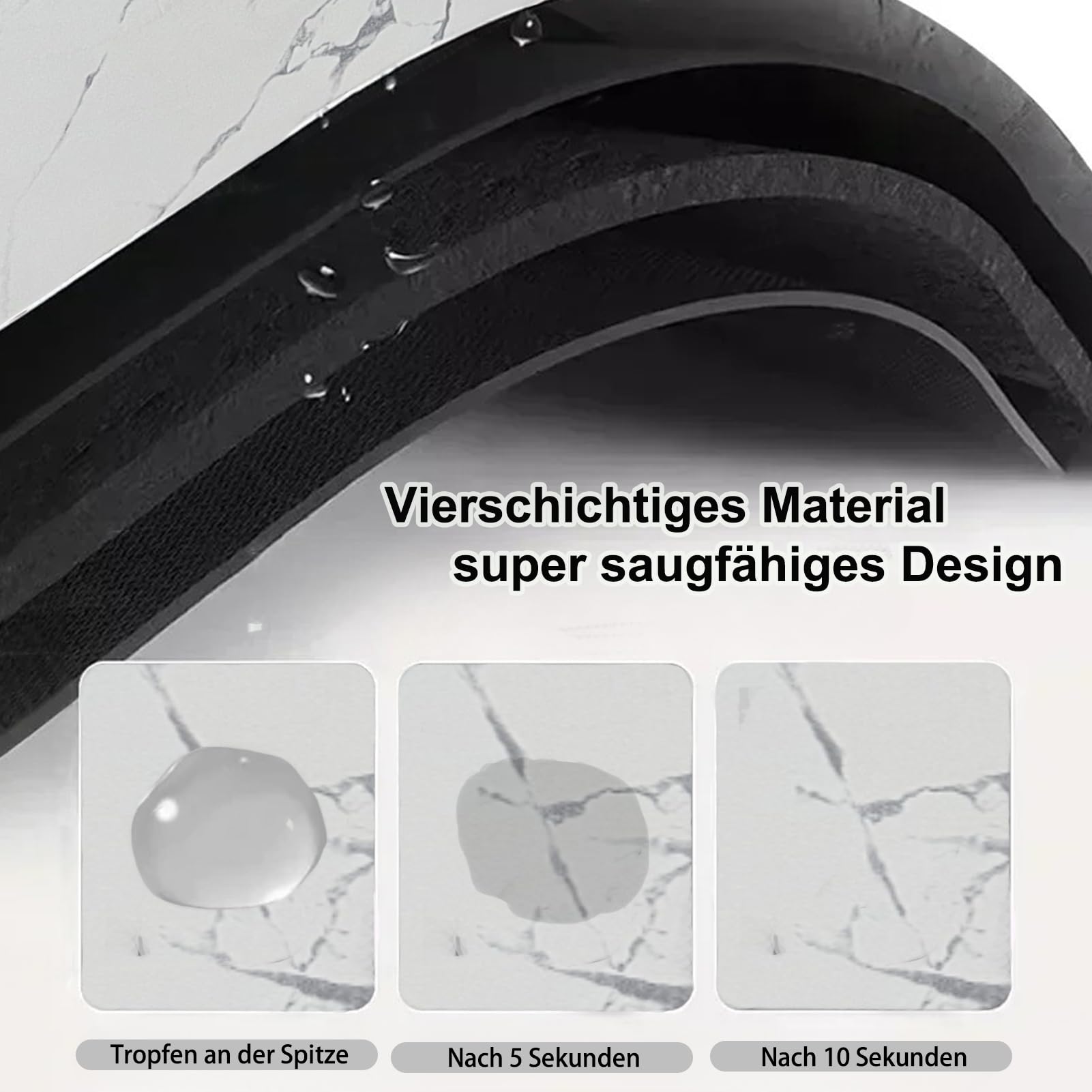 Praktische Abtropfmatte Für Geschirr - Super Saugfähig, Rutschfest & Schnell Trocknend - 40x60 Cm Dunkelgrau