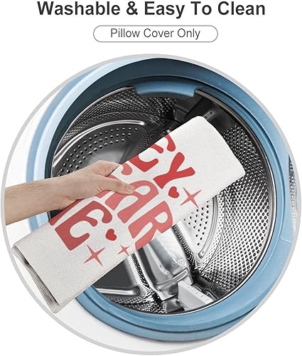 Miniatura 3 de Love Heart Throw Cushion Cover Case Hey Sugar Pie Decorative Pillow Cover Linen Square Zipped Pillow Case for Couch Bed Car Living Room Decoration