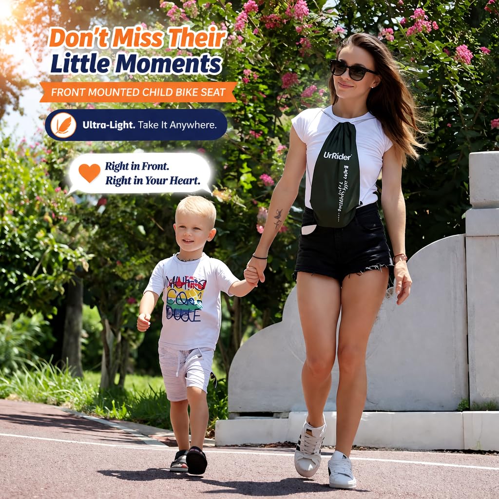 UrRider Siège de Vélo pour Enfant Pliable Portable Montage Avant à Dégagement Rapide sans Outil
