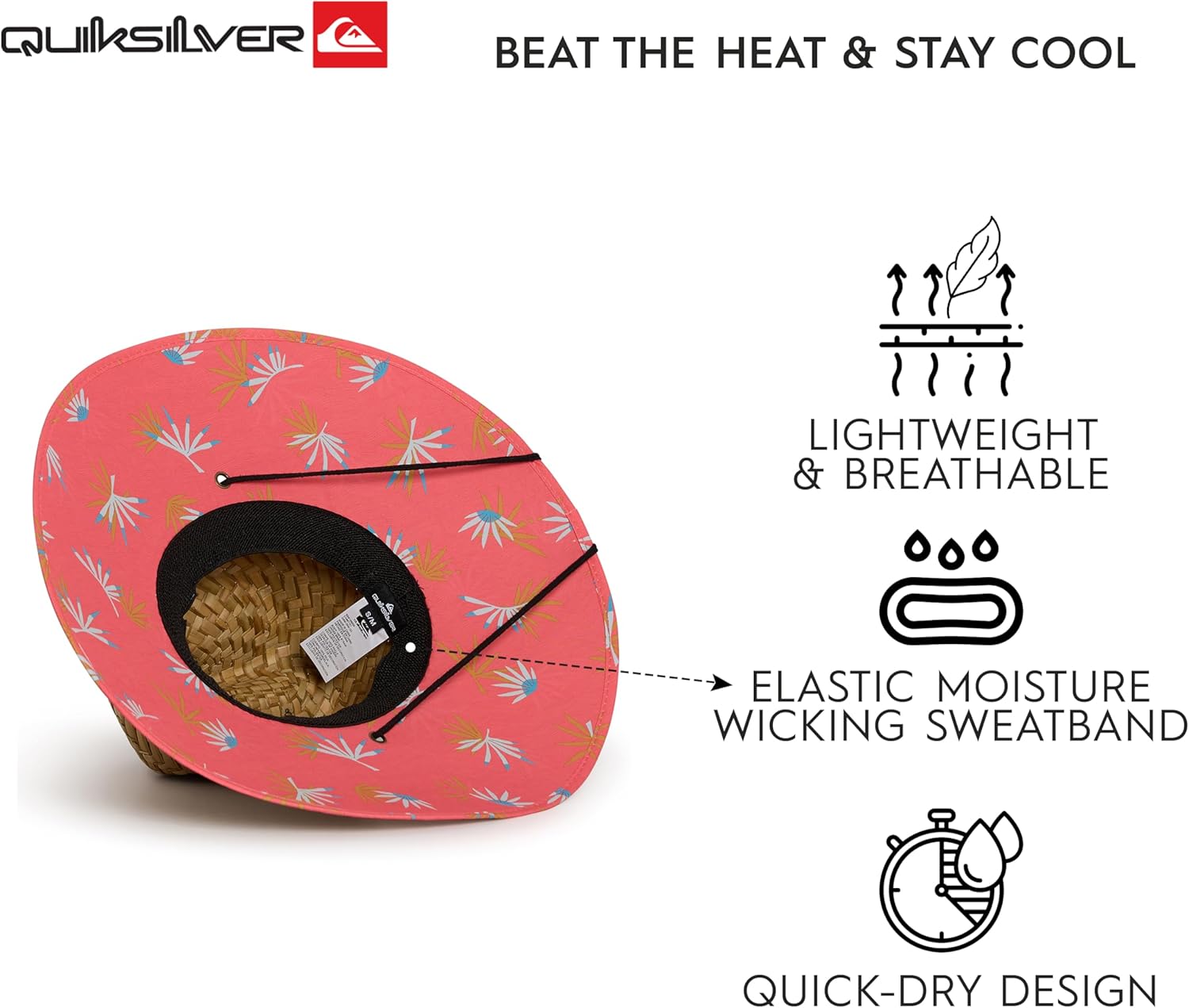 Quiksilver Men's Wide Brim Outdoor Lifeguard Straw Sun Hat - Image 5