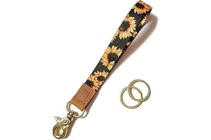 Stylish Sunflower Wristlet: The Perfect Accessory for Keys, Wallet, and ID Badges