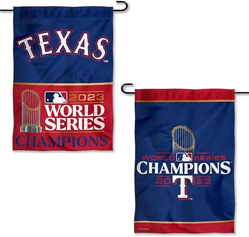 Texas Rangers 2023 World Champions - Bandera de jardín de doble cara disponible en Yaxa Venezuela