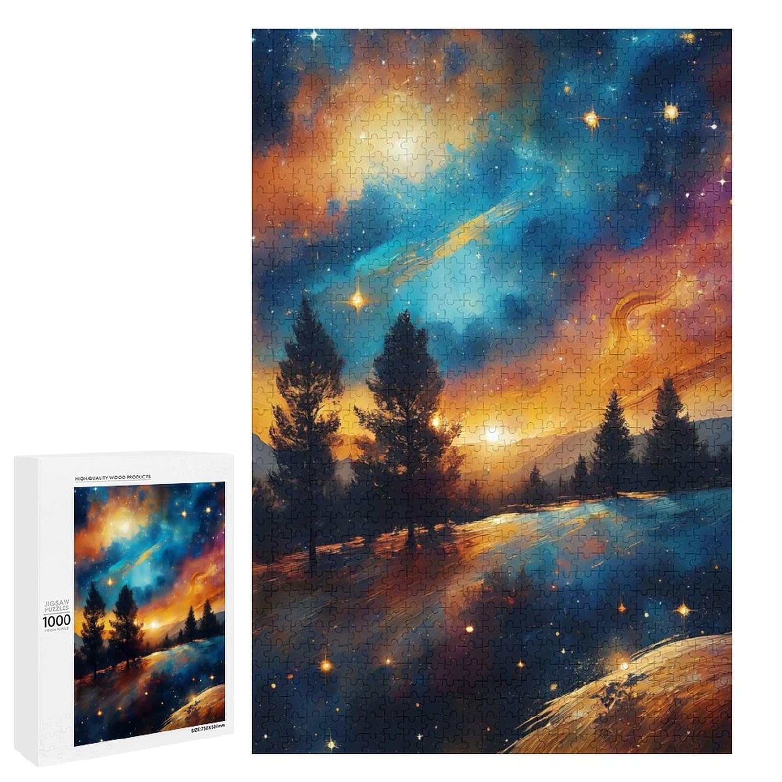 Jigsaw Puzzle for Teenagerss 1000 PCS Abstract Landscape Neon Puzzle for Adults Relax Games Perfect Decoration Birthday And Unique Gifts 1000 PCS