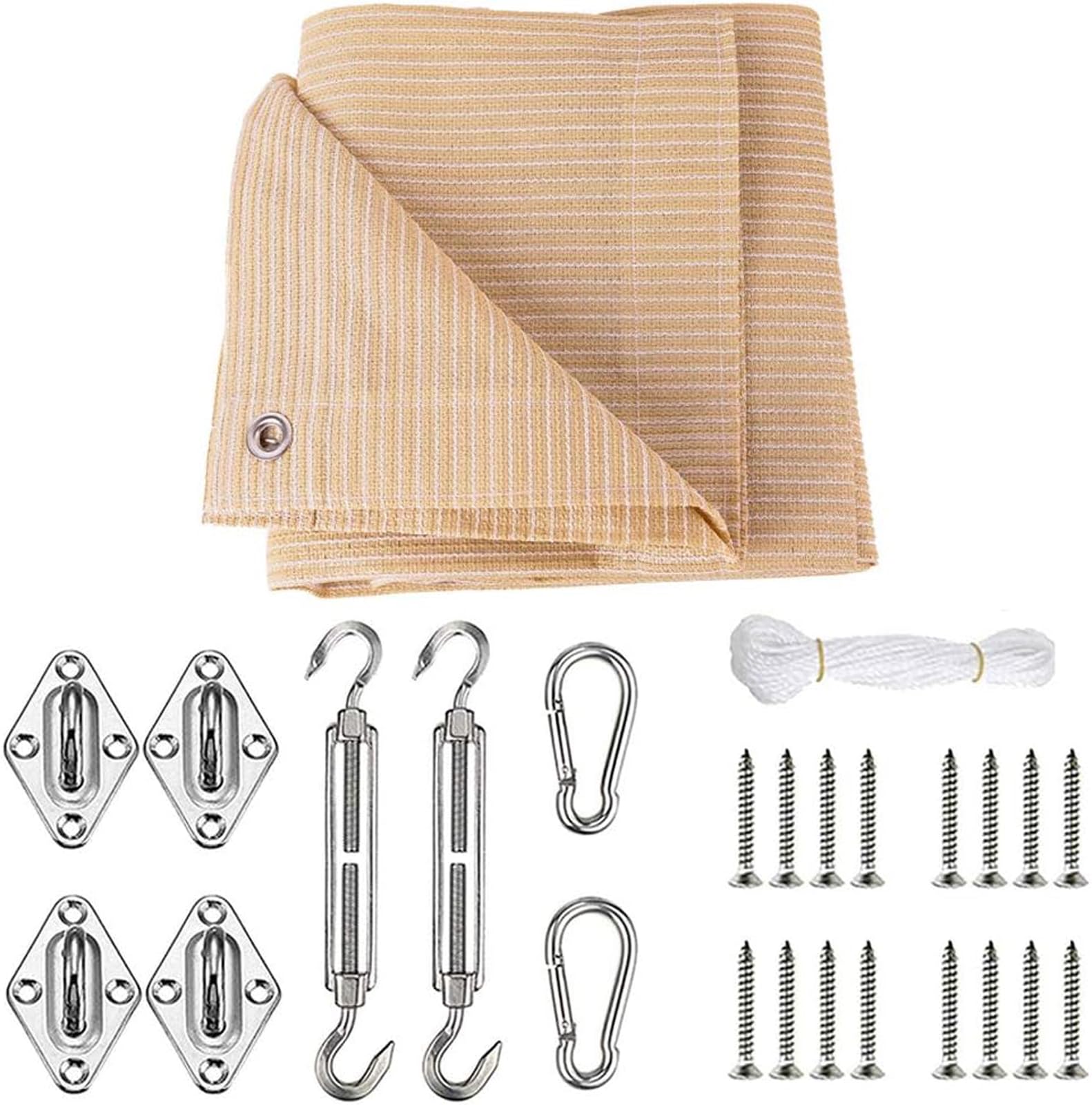 Pare-soleils auvent 95% anti-UV CUSMA beige pour terrasse
