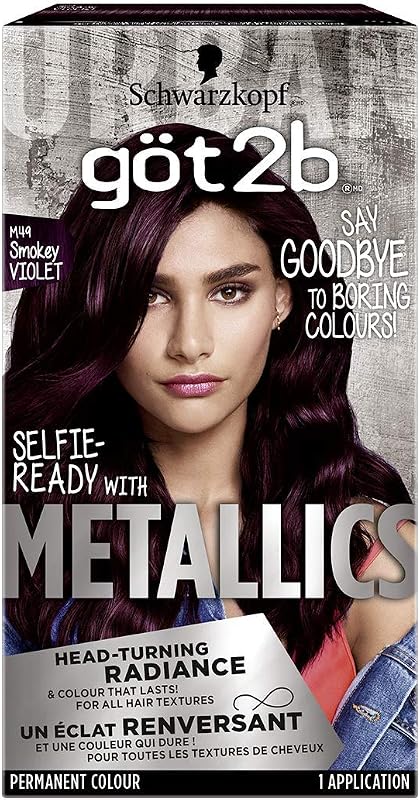 Schwarzkopf Got2b Metallics Permanent Hair Color, M49 Smoky Violet