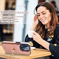 Vista 6 de Folosu Funda compatible con iPhone 13 Pro con tarjetero, rotación de 360, soporte de anillo de dedo con función atril, protección RFID, bloqueo