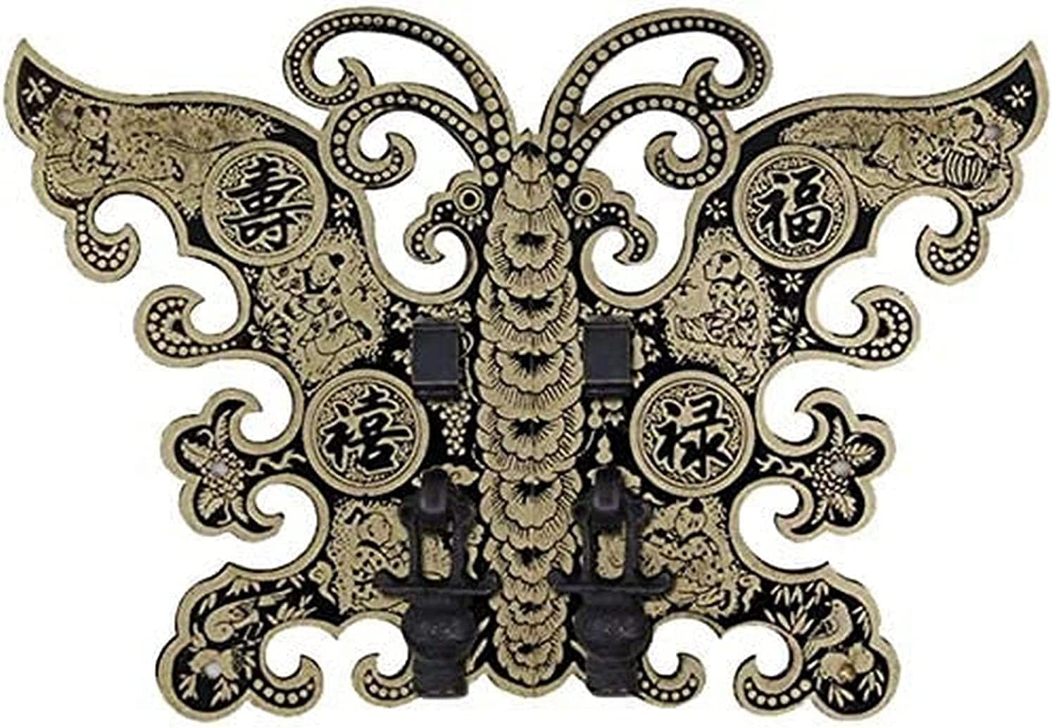 Classical Door Handle Knocker Door Latch Copper Antique Handle Chinese ming and Qing Furniture Handle Copper Accessories Classical Handle Cabinet Closet Door (L)