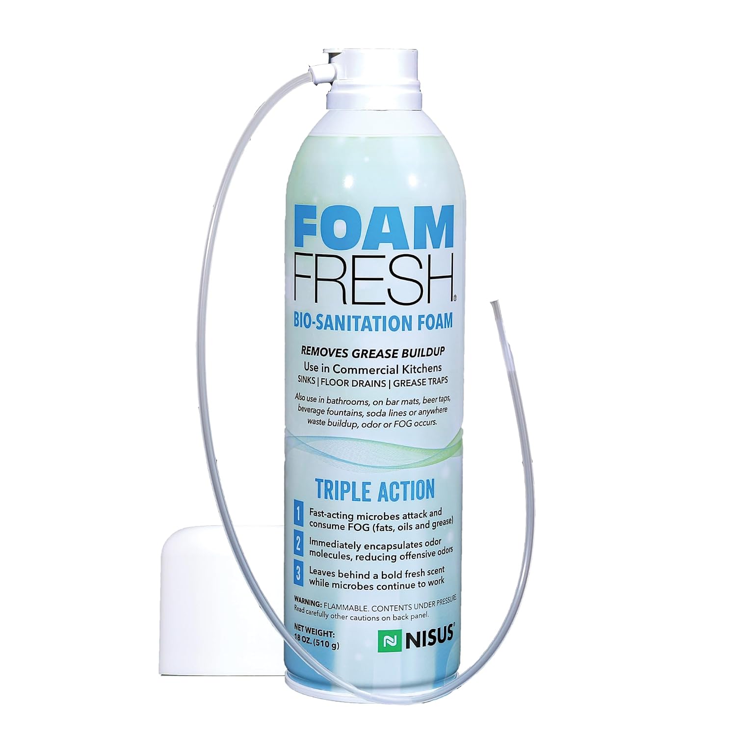 Nisus Foam-Fresh Bio Sanitation Foam, 18 Oz