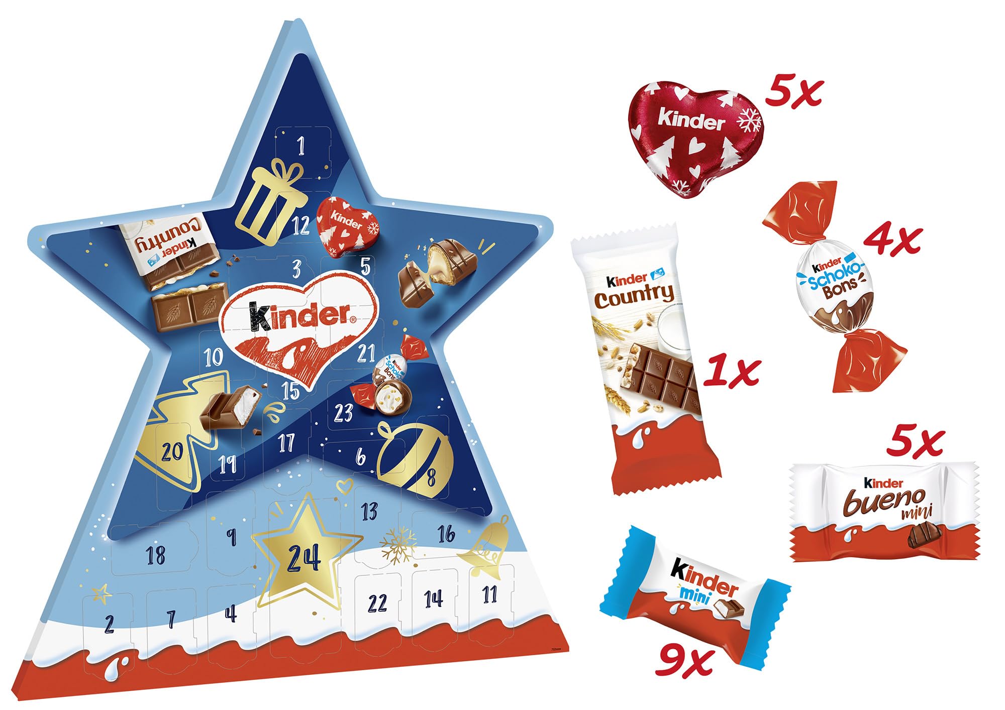 Kinder Calendario de Adviento La Estrella, 149g