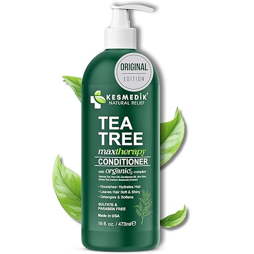 Acondicionador de aceite de árbol de té MaxTherapy, hidratante, desenreda y suaviza el cabello, refresca y calma el cuero cabelludo seco, con
