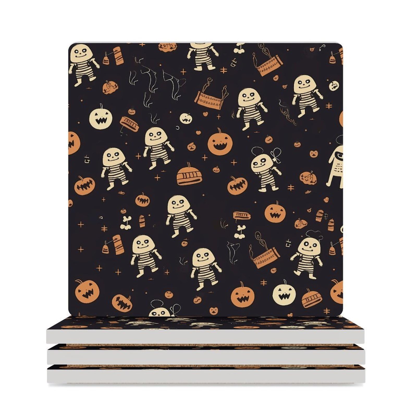 Dessous de verre Halloween mignon : protégez votre table basse des taches de boissons