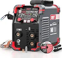 AWT Máquina de Solda Mig/Tig 3 Em 1 com Display Digital Led de 140A, Compatível com Eletrodos Mig/Eletrodo Revestido/Lift Tig, 110V, com Inversor Igbt Synergy, Portátil E Sem Gás.