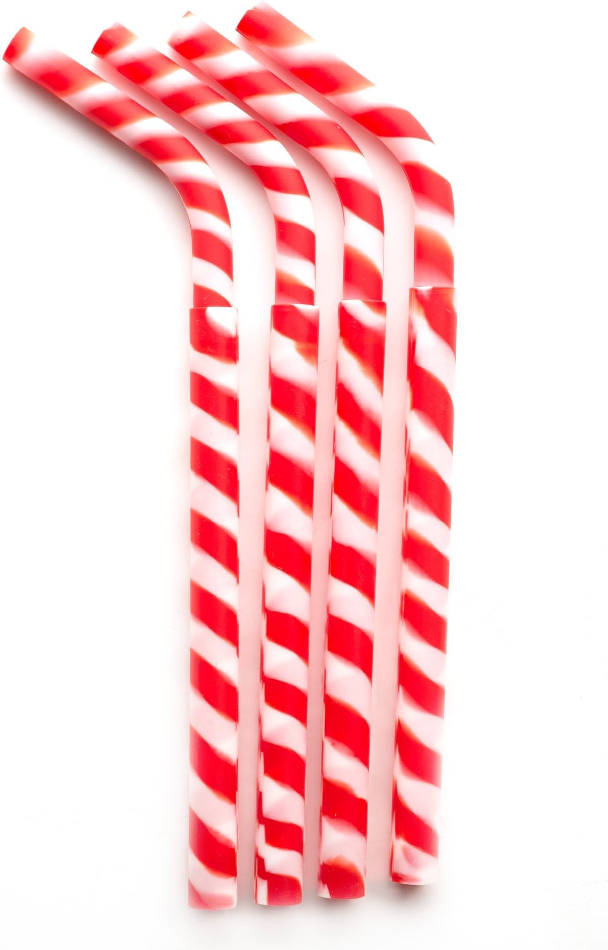 Reusable Silicone Straws. Temperature Safe for Smoothies, Hot and Cold Drinks. PATENTED DESIGN FOR EASY CLEANING and CUSTOMIZABLE LENGTH. Independently Third Party Tested For Safety. Red White Stripes