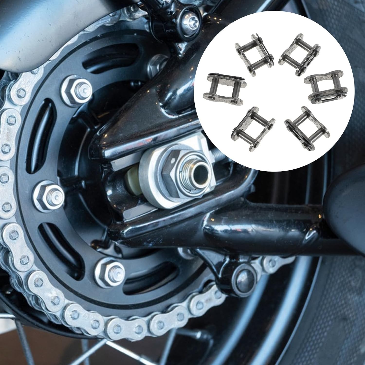 Generic 10pcs Motorcycle Chain Link Repair Connector 420 Heavy Duty Roller Chain Extension Joint for Off-road Bikes and Motorcycles