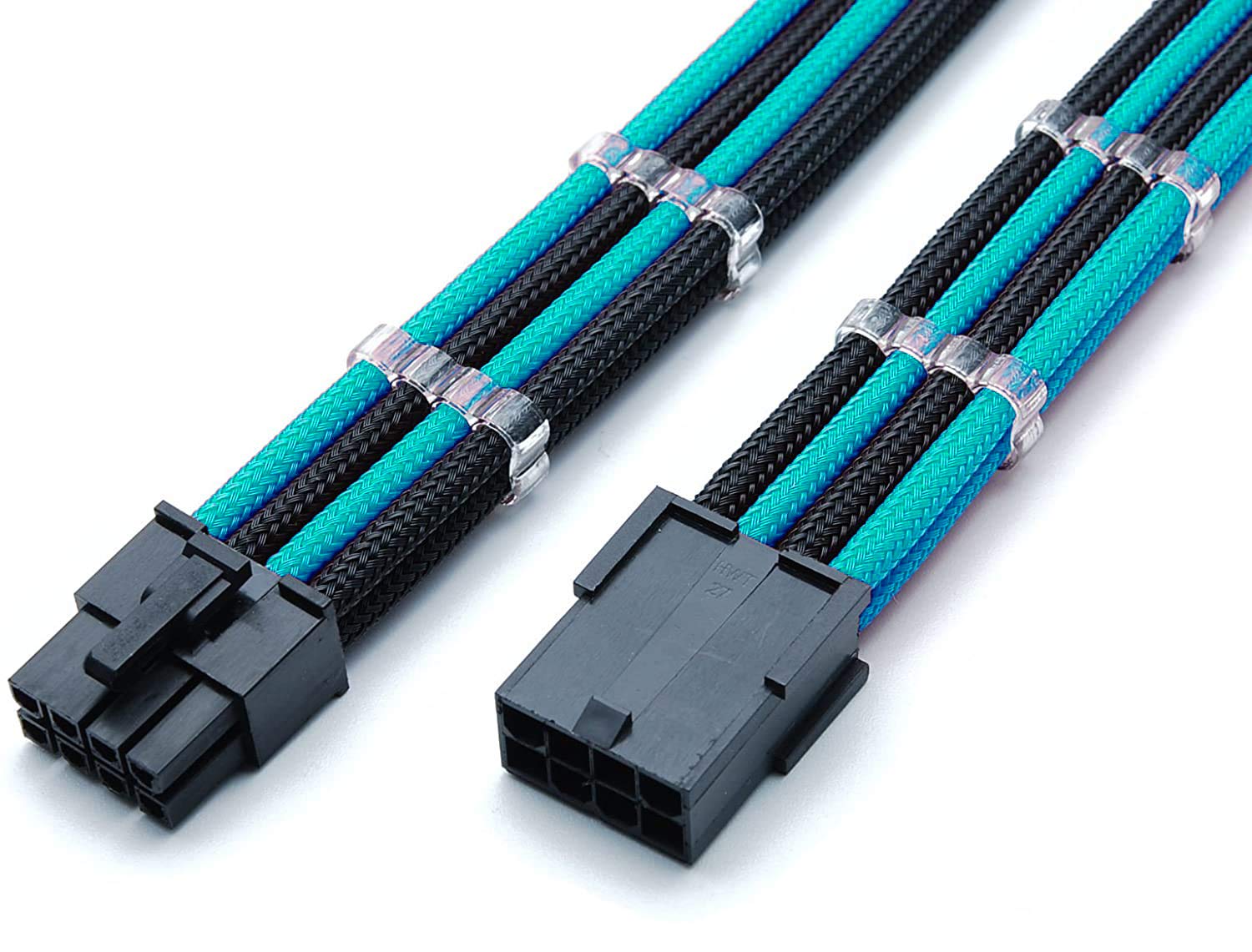 8 Pin PCIE GPU Sleeved Extension Cable 30cm + 2 Cable Combs - Shakmods (Full White) — view 10