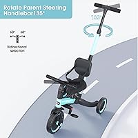Vista 3 de newyoo - Triciclos para niños de 1 a 3 años, bicicleta para niños pequeños, regalo de cumpleaños y juguete para niños y niñas, triciclo para niños