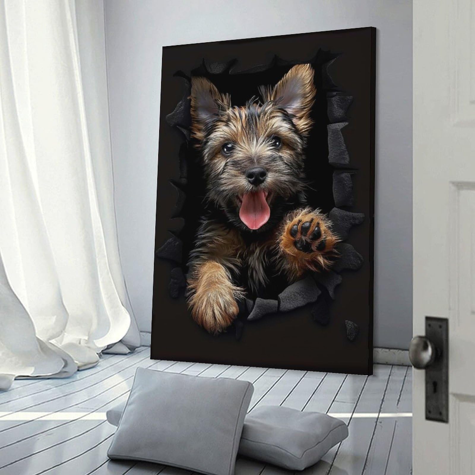 Junmoney Wall Picture Print Scottish Terrier, 20x30inch(50x75cm), for Entrance Walls, Hall Decor Or Foyers, A Neat Decor Update for Hallways