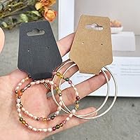 Vista 4 de 200 tarjetas de exhibición de pulsera, tarjetas para collares, tarjetas autoadhesivas de embalaje de joyería, tarjeta de venta para pequeñas Negro