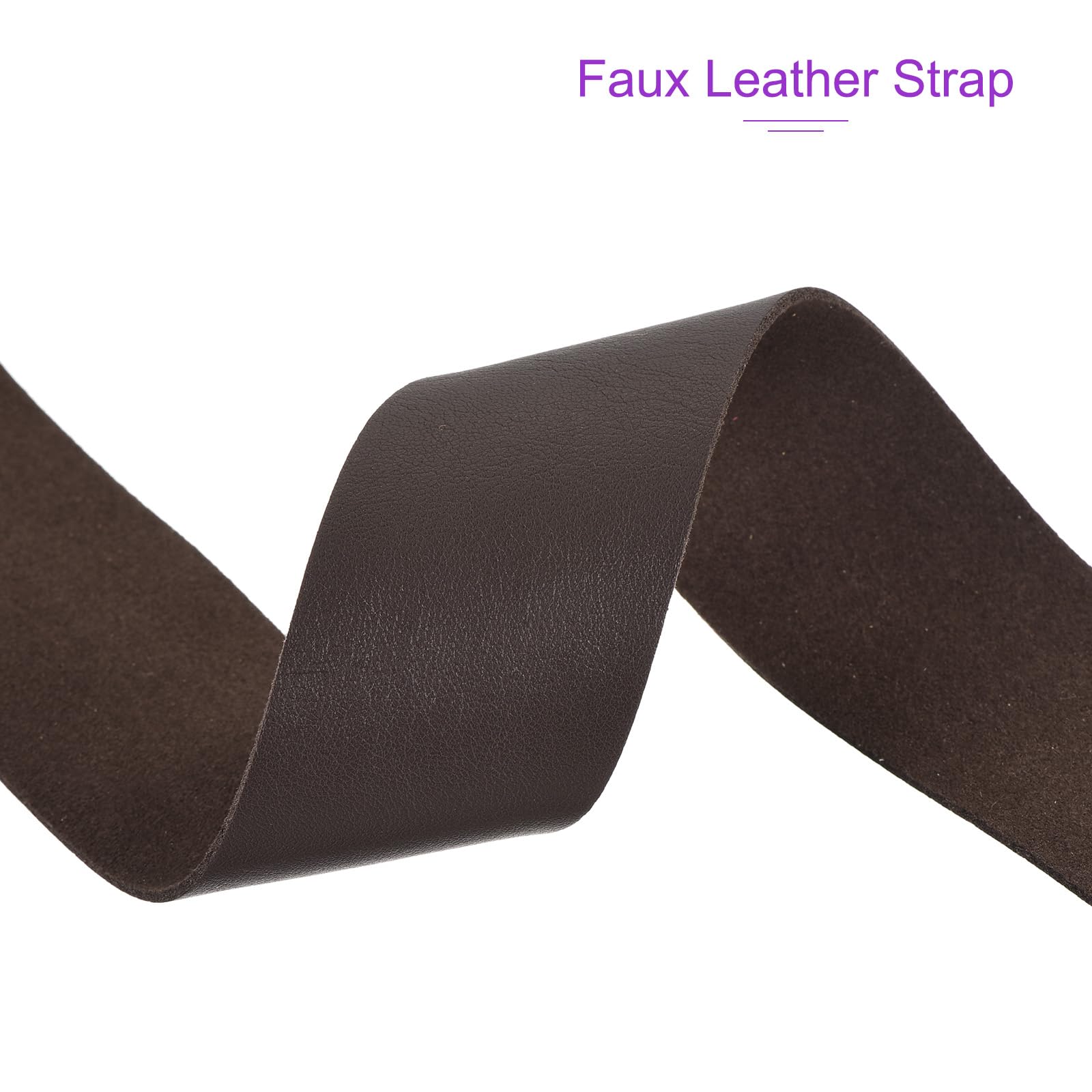 DMiotech Dark Brown Faux Leather Strap 1.6 Inch Wide 78 Inch Long Flat Leather Belt Strip 1.3mm Thick Single Sided Cord for Arts Craft DIY Traction Ropes - Image 4