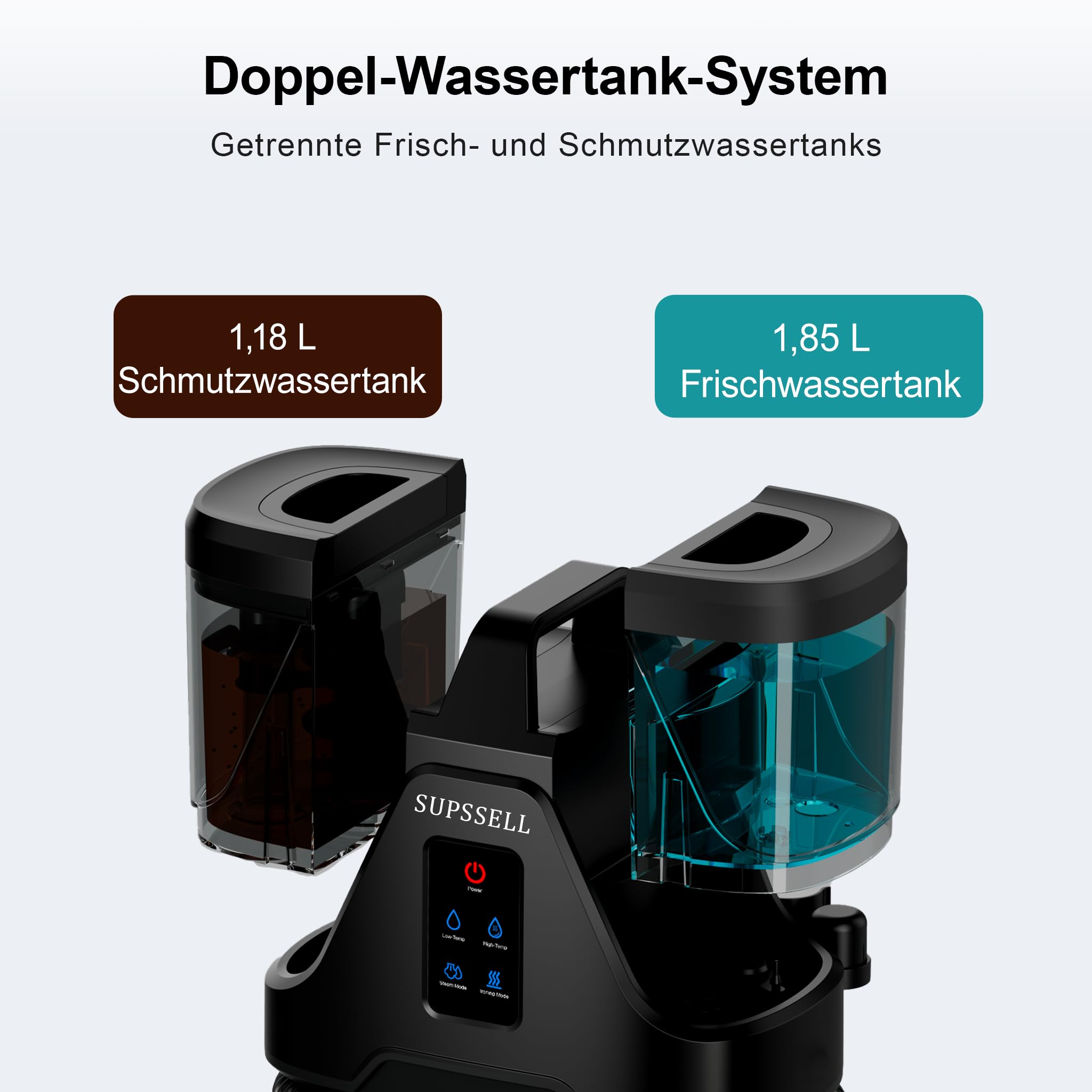 Polsterreiniger 1700W Dampf, für Haustiere, Sofa, Teppich & Auto | Hohe Saugkraft, Dampfreinigung, Haustierflecken entfernen, Polster, Sofa, Teppich, Auto, Nasssauger Polsterreiniger