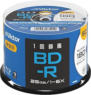 Victor ブルーレイディスク BD-R 1回録画用 片面1層 1-6倍速 50枚 VBR130RP50SJ2 ホワイト
