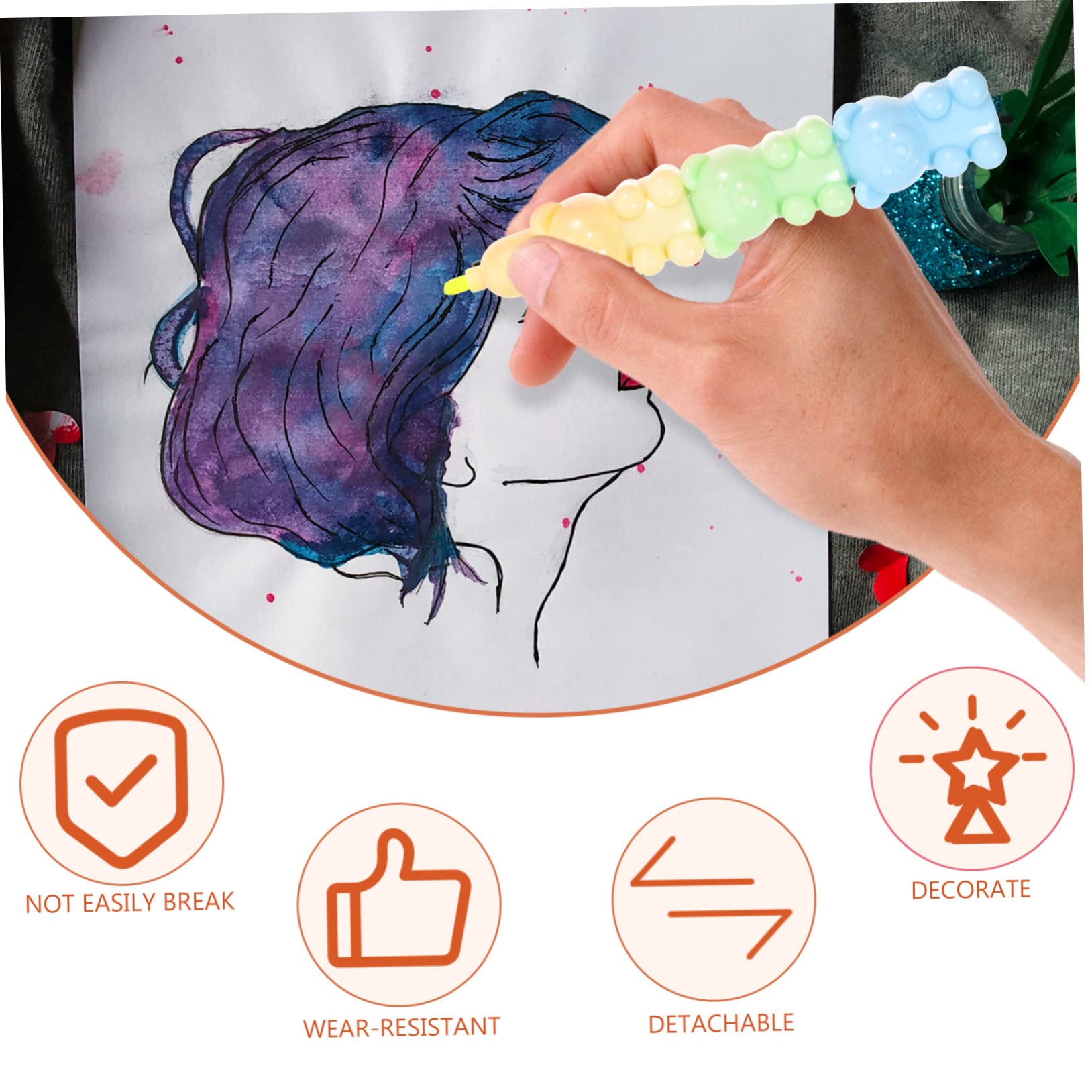 OSALADI 5 Sätze Cartoon Textmarker Herzform Bunte Fluoreszierende Marker Für Schule Und Büro Für Notizen Scrapbooking Und Kreative Projekte 25 Stück * 5
