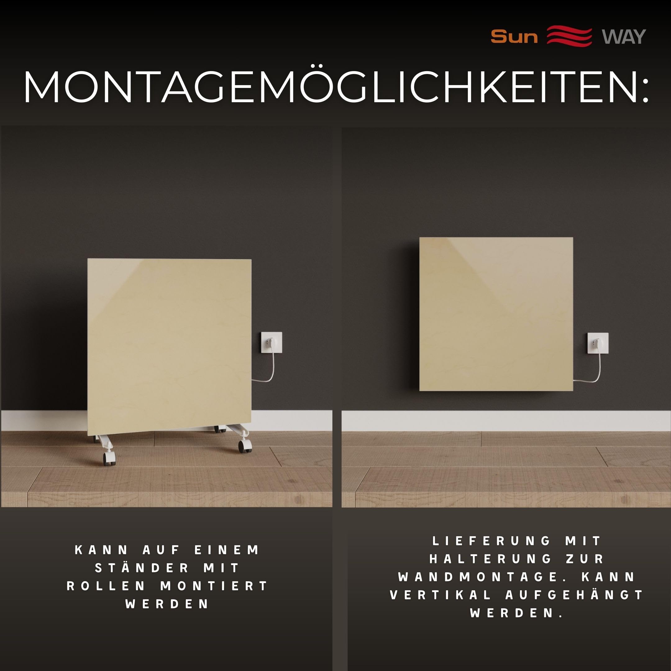 Ceramiczny grzejnik. Panel podczerwieni. Sun WAY TCМ-RA 500 watt | Ogrzewanie do 10 m² | Z wbudowanym programatorem
