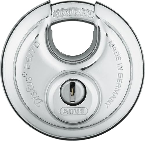 ABUS 2670 Diskus - Candado de almacenamiento de cuerpo sólido con 2 llaves para almacenamiento, transporte y comercial, 2.75 pulgadas (2.756 in) de