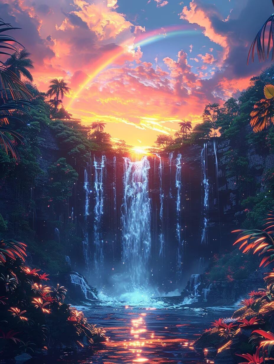 Atardecer Diamond Painting Adultos 90x120cm, 5D Pintura de Diamante W-2988